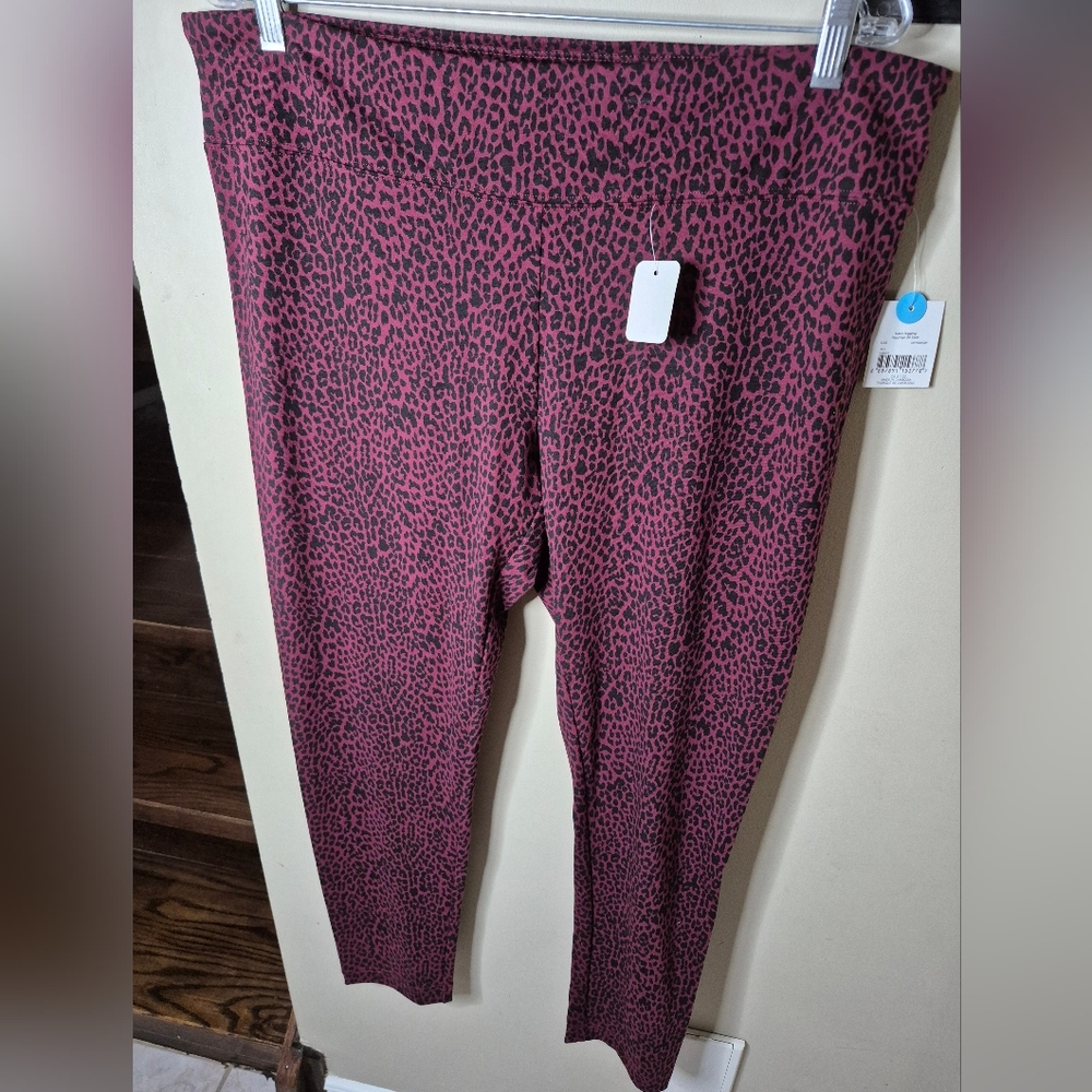 Purple and Black Leopard Print Leggings